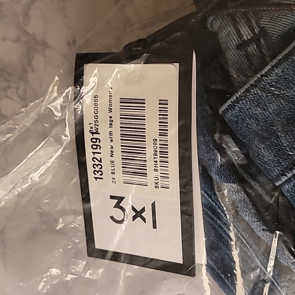 🔥🔥👖3x1 WOMEN'S BLUE DENIM MID RISE CROPPED JEANS SZ 24 / PRESLEY - Picture 4 of 11